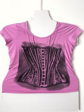 y2k graphic corset tee